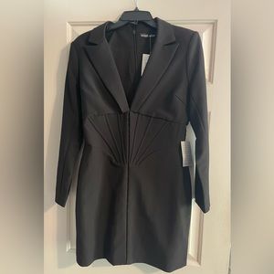 Black Blazer dress with corset waist. Brand new with tags